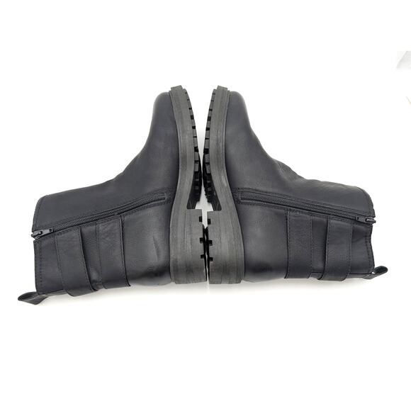 Lucky Brand Candre Double Buckle Lug Sole Boots Women's Black Size US10 EU41.5 - Picture 5 of 14